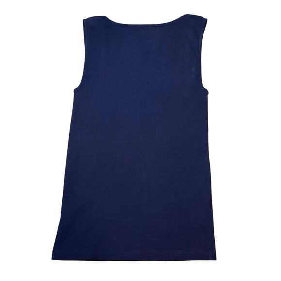 J.Crew Factory Ribbed Scoopneck Tank Top Navy Blue 100% Cotton NWT Size S - Picture 2 of 4